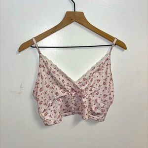 Floral crop top with bow